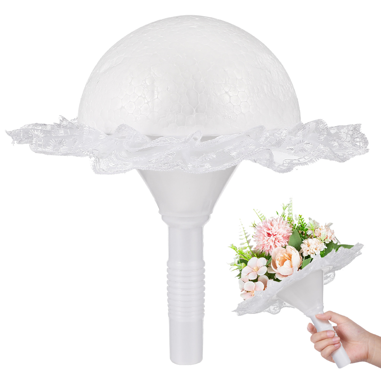 1Set Hemispherical Lace Bouque - Bouquet Holder Foam review and price