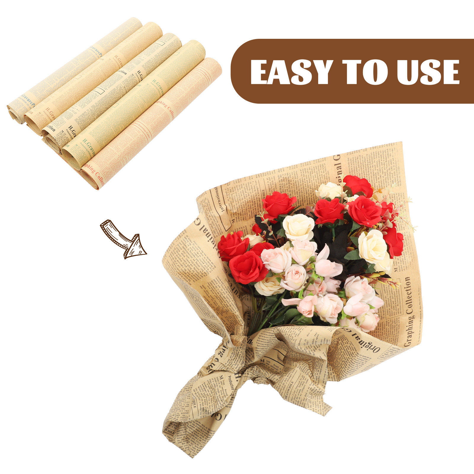 20Pcs Newspaper Wrapping Paper - Flower Wrap Kraft review and price