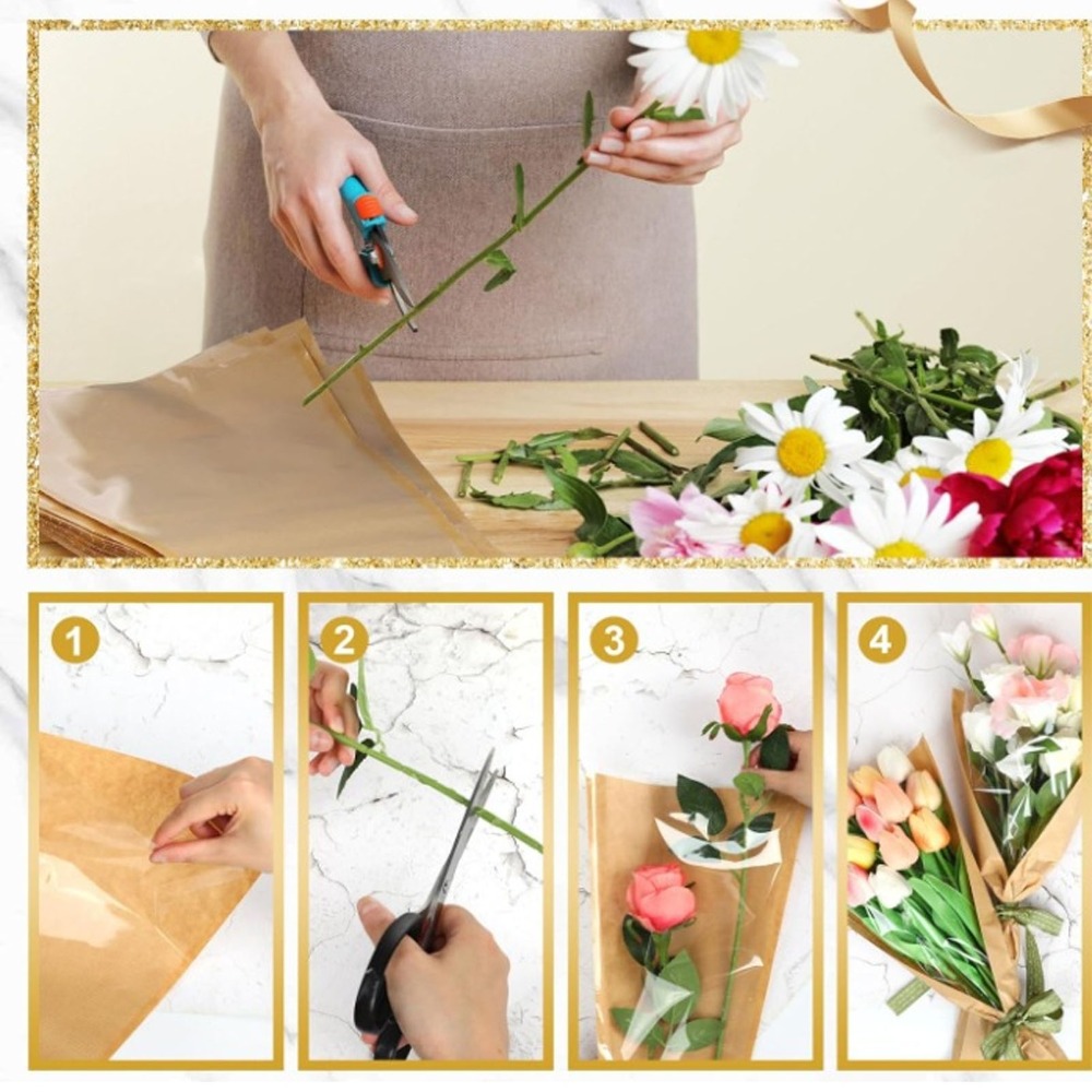 50Pcs DIY Craft Light coffee F - Flower Wrap Kraft review and price